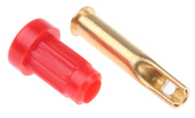 Gniazdo bananowe Żeński Połączenie lutowane typ Gniazdo bananowe Czerwony 20A Staubli rozmiar 1mm