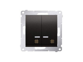 SIMON 54 Wyłącznik krzyżowy podwójny z podświetlany szybkozłącza antracyt DW7/2L.01/48 KONTAKT SIMON