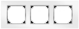 VESTRA ramka potrójna biały/chrom 3873-26