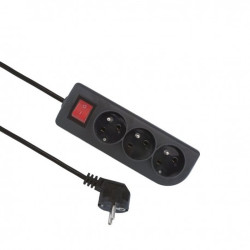Przedłużacz 3Gn 3m Wyłącznik Uziemienie, Czarny EPS-303W-2 ELGOTECH