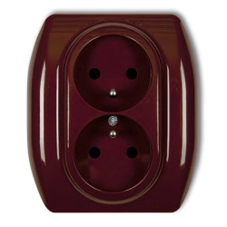 TREND Gniazdo podwójne z/u brązowy 4GP-2zp