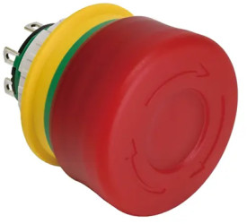 Emergency stop, turn/pull release, mounting Ø  16 mm, illuminated, 2 Form B (N/C), XA1E-LV3SG02Q4R