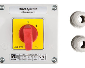Łącznik krzywkowy 0-1 4P 16A w obudowie SK16-2.8210OB11C