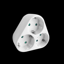 Rozgałęźnik trójkątny 3x2P+Z (Schuko) biały OR-AE-13178(GS)