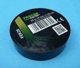 TAŚMA BLACK TRACON PVC 0,125x18mm x 20mb