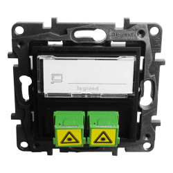 Gniazdo światłowodowe podwójne 2 x SC / APC czarne Niloe Step 863571