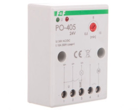 Przekaźnik czasowy 10A 1-15min 24V AC/DC z opóźnionym odpadaniem PO-405 24V AC/DC