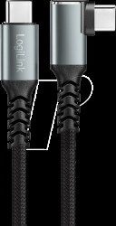 CU0271 Sync &amp; charging cable, USB-C -> USB-C angled, 1.0 m, black