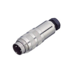 Binder 99-5109-15-04 Male Cable Mount Silver Plated 4 Pin with 4-6mm Outlet