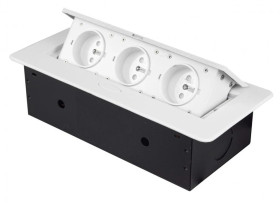 Gniazdo blatowe 3-krotne z pokrywą uchylną białe GB3PL-WHITE