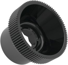 Knurled knob, M4, H 9.5 mm, outer Ø 13 mm, POM, 002.38.040