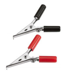 Zacisk krokodylkowy 10A izolowany Czarny SAM