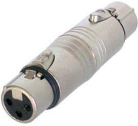 Adapter, XLR socket 3 pole to XLR socket 3 pole, silver, NA3FF