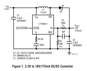 1.1MHz, 1A Switch PWM DC/DC Converter