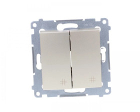 Simon 54 Łącznik krzyżowy podwójny 2 klawisze (moduł), szybkozłącza, złoty metalik DW7/2.01/44