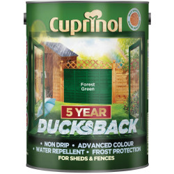 Cuprinol 5092438 Ducksback 5 Year Waterproof for Sheds &amp; Fences Forest Green 5L