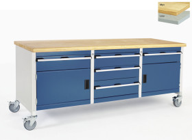 Stół warsztatowy szer. 2000mm Tak maks. obciążenie: 300kg Przenośna ława do przechowywania danych Stal dł. 750mm wys.