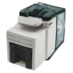 Moduł keystone z wbudowaną identyfikacją LED RJ45 UTP kat.6A nieekranowany beznarzędziowy czarna klapka zabezpieczająca WireArte