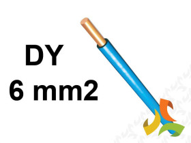 Przewód DY 6,0 mm2 niebieski (450/750V) jednożyłowy drut H07V-U (krążki 100m) G-006325 TELEFONIKA