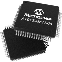 ARM7 microcontroller, 16/32 bit, 55 MHz, LQFP-64, AT91SAM7S64C-AU