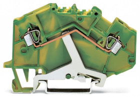 Listwa zaciskowa uziemienia 14 AWG żyły: 2 Zielony, żółty Zacisk klatkowy WAGO