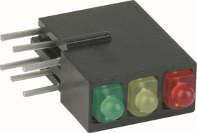 LED display, horizontal, 2.2 V, red/yellow/green, 50 mcd, pitch 2.54 mm, LED number: 3, 1905.8721