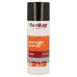 PlastiKote 440.0071009.076 Trade Quick Dry Acrylic Spray Paint Gloss Black 400ml