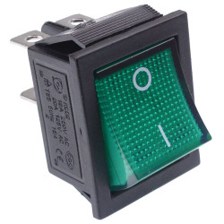 Green illuminated Large On-Off Rocker Switch 230V