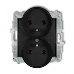 MINI Gniazdo podwójne z/u czarny mat 12MGPR-2z