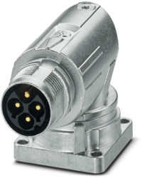Surface-mounting plug, M17, 4 pole, crimp connection, standard/ONECLICK quick locking system, angled, 1628517