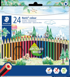 185 C24 Coloured pencils, 3 mm, hexagonal shape, 24 colours