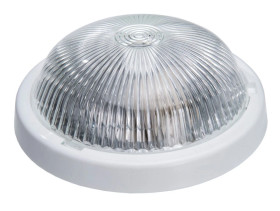 Oprawa ALFA, E27, 100W, biała-polipropylen, klosz przeźroczysty-szkło, IP44 A2210