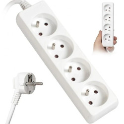 Przedłużacz sieciowy 4 gniazda 1,5m bez przeł. biały LB0082-1,5 LIBOX