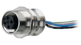 Złącze panelowe żeńskie M12 do montażu przedniego 5-pinowe kodowanie A 0936 DFC 351