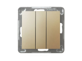 IMPRESJA Wyłącznik potrójny złoty metalik ŁP-13Y/m/28 OSPEL