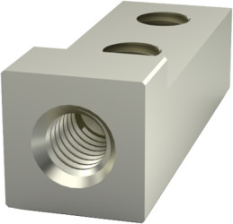 Mounting block, brass, nickel-plated, (L x W x H) 12 x 5 x 5 mm, 05.60.422