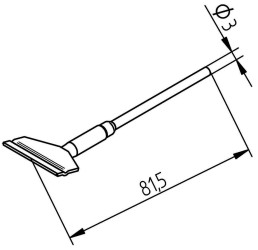 Końcówka urządzeń do rozlutowywania, seria: 452, Nóż prosty, rozmiar: 25 mm,