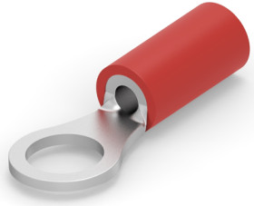 Insulated ring cable lug, 0.3-1.42 mm², AWG 22 to 16, 4.82 mm, red, 35451