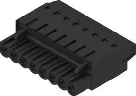 Socket header, 8 pole, pitch 5.08 mm, straight, black, 1500110000