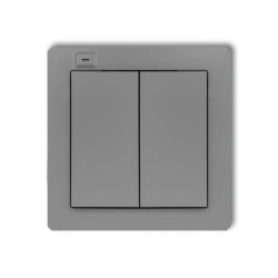 DECO Nadajnik 2-klawiszowy 4-kanałowy z czujnikiem temperatury do systemu Exta Life szary mat 27DEL-2