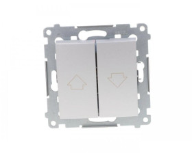 Simon 54 Przycisk żaluzjowy, szybkozłącza, srebrny mat DZP1.01/43