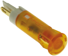 Lampka kontrolna do montażu panelowego 24V dc Pomarańczowy 6mm LED Pomarańczowy Faston, oczko lutownicze APEM