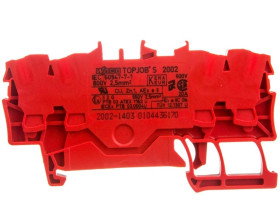 Złączka szynowa 4-przewodowa 2,5mm2 czerwona 2002-1403 TOPJOBS