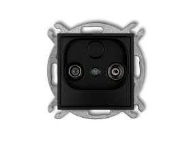 MINI Gniazdo antenowe RTV przelotowe 9dB czarny mat 12MG9P KARLIK