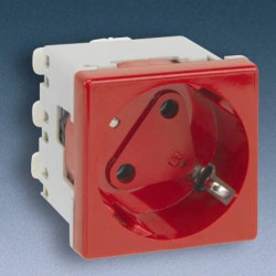 Simon Connect Gniazdo K45 pojedyncze DATA SCHUKO z/u 16A IP20 z kluczem uprawniającym, szybkozłącza, czerwone KS11/6