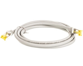 Kabel krosowy patchcord S/FTP (PiMF) kat.6A LSZH szary 2m 91603