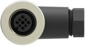 Jack, 4 pole, screw connection, screw locking, angled, T4112001041-000