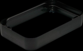 Intermediate ring, PMMA, (L x W x H) 76 x 120 x 21 mm, black, for SOFT-CASE L, A9152219