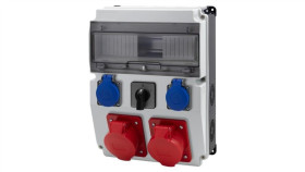 Rozdzielnica Caja 12M Bicolor - Gniazda 2X16a 5P, 2X230v, 0/1(32A) /12 Modułów/