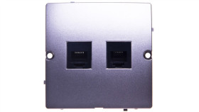 Simon Basic Gniazdo Telefoniczne Podwójne 2Xrj12 Stal Inox Bmt2.02/21